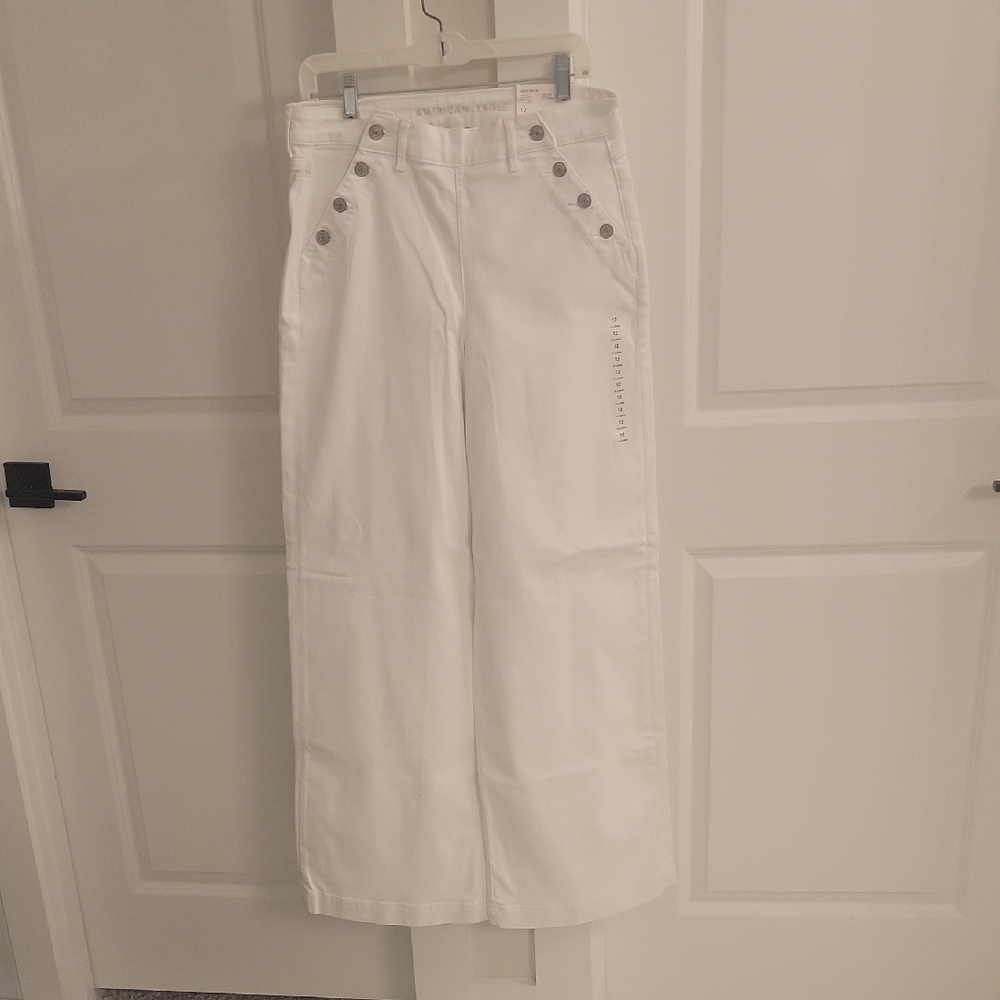 American Eagle Outfitters White Flare Jeans